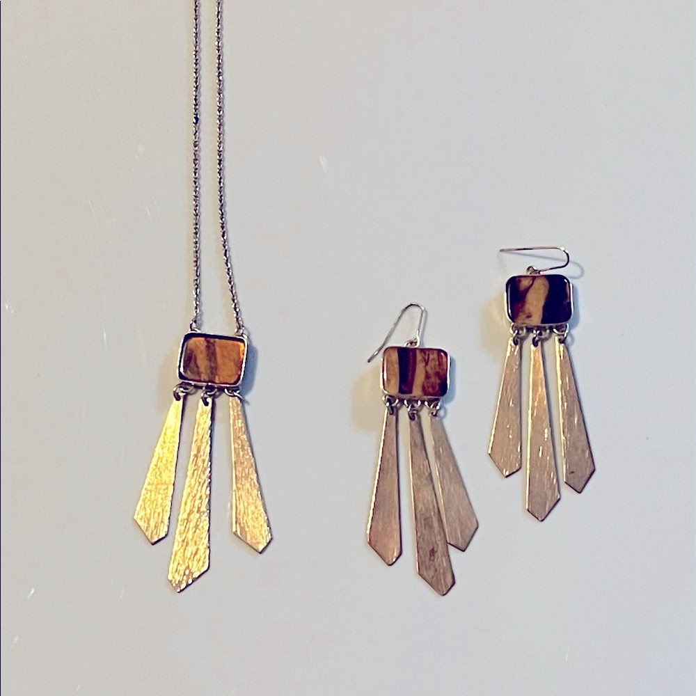 Vintage Sseko Sunbeam Necklace and Earring Set
